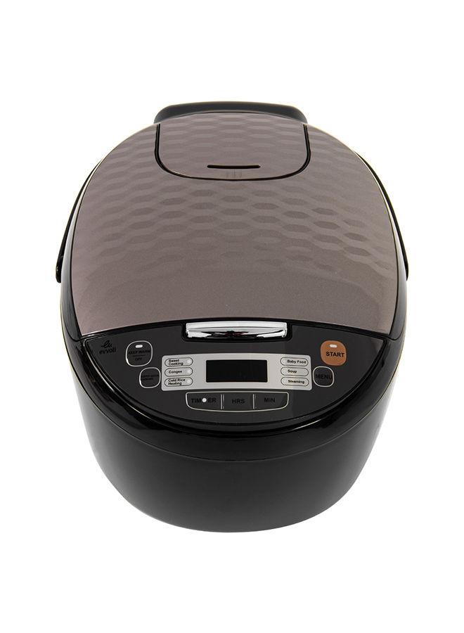 evvoli Rice Cooker with Steamer 7 programmed Function 5 l 860 W EVKA RC5006B Black