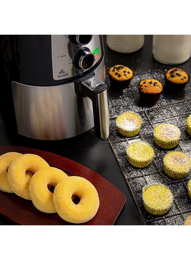 evvoli Air Fryer Timer And Adjustable Temperature Control With 2 Years Warranty 3.5 l 1400 W EVKA AF3501B Black/Grey