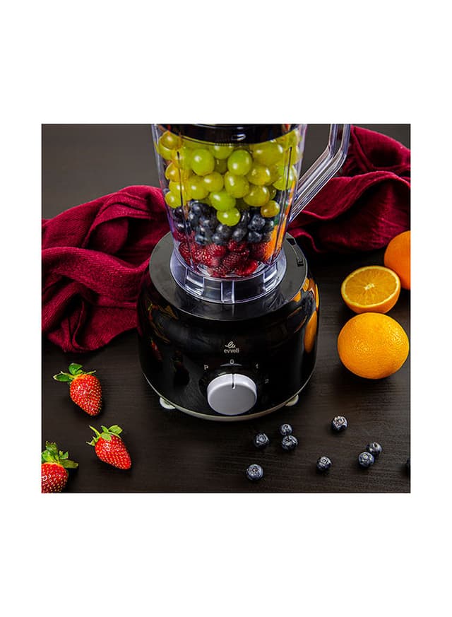 محضرة الطعام  ( مع خلاط و مطحنة )  بقوة 600 واط  evvoli - Food Processor With Blender & Grinder