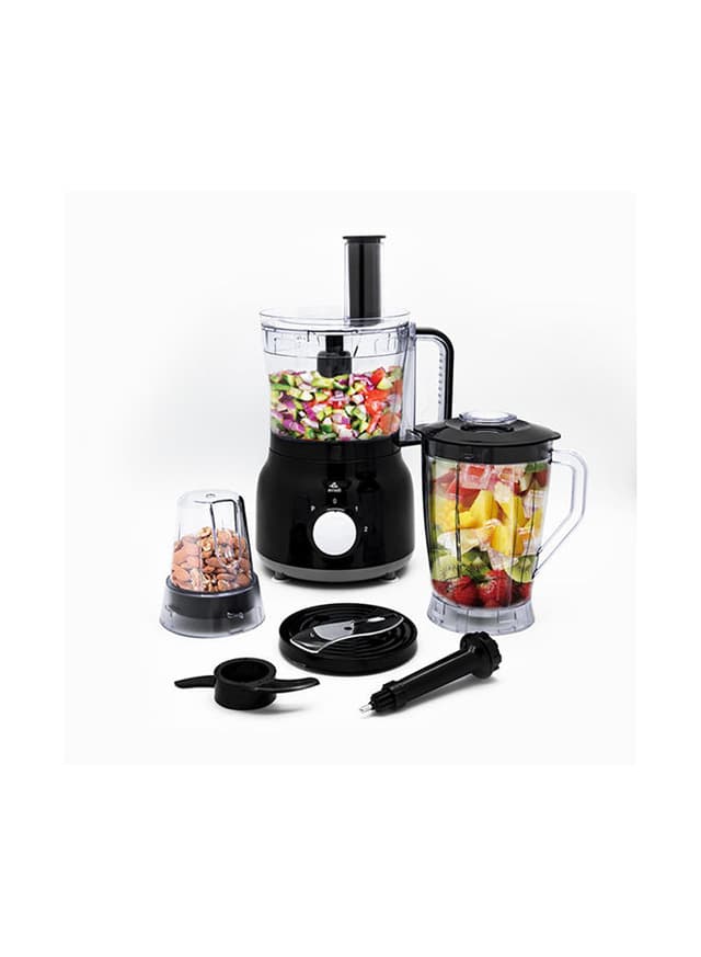 محضرة الطعام  ( مع خلاط و مطحنة )  بقوة 600 واط  evvoli - Food Processor With Blender & Grinder