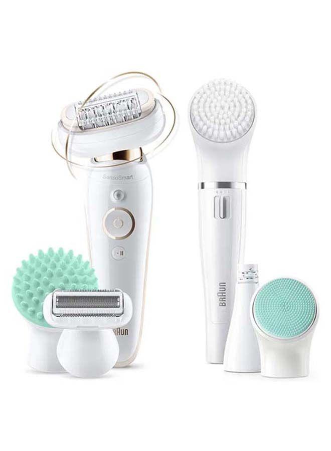 براون لازالة الشعر ( قابل للشحن ) مع مرفقات عناية بالبشرة - ابيض BRAUN - Silk-épil 9 Flex SES 9300 Beauty Set