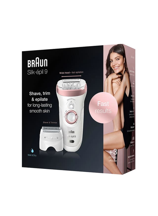 BRAUN Silk epil 9 Wet & Dry Epilator With Extras White 26x7x19.7cm
