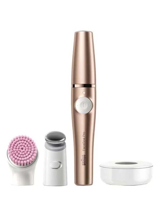 BRAUN 3 in 1 Facial Epilating, Cleansing & Skin Toning System With 5 Extras Gold/White/Grey