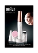 BRAUN 3 in 1 Facial Epilating, Cleansing & Skin Toning System With 5 Extras Gold/White/Grey