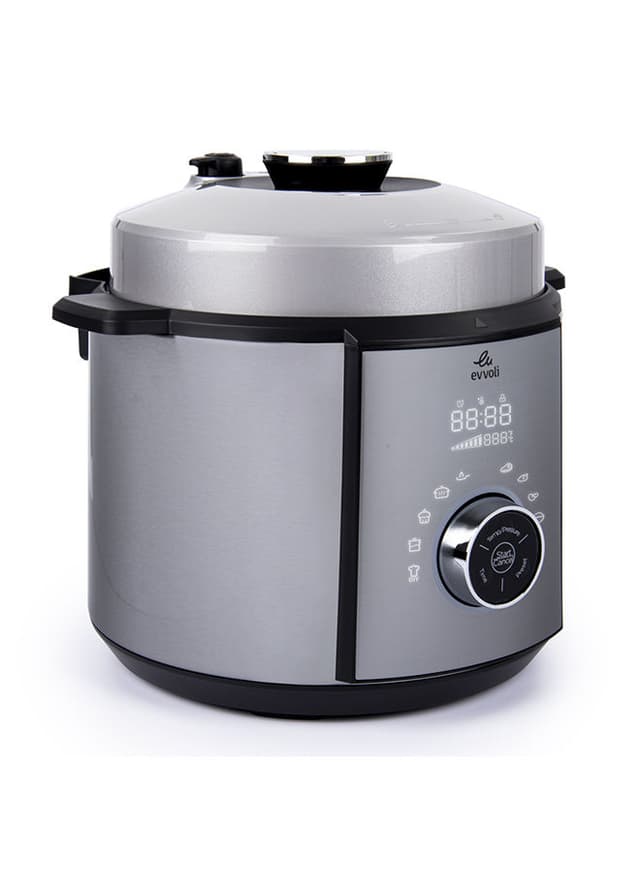 evvoli 10 In 1 Multi Use Programmable Pressure Cooker 6 Litter 10 Cook Settings 1100W With 15 Smart Safety Protection Modules 5.5 l 1100 W EVKA PC6010S Silver/Black