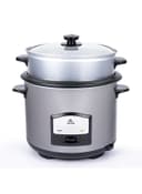 evvoli 2 In 1 Rice Cooker with Steamer Up To 12 Cup Of Rise non stick 6.5 l 750 W EVKA RC6501S Silver/Black
