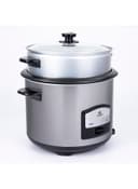 evvoli 2 In 1 Rice Cooker with Steamer Up To 12 Cup Of Rise non stick 6.5 l 750 W EVKA RC6501S Silver/Black
