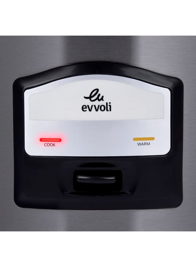 evvoli 2 In 1 Rice Cooker with Steamer Up To 12 Cup Of Rise non stick 6.5 l 750 W EVKA RC6501S Silver/Black