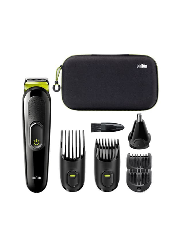 BRAUN MGK 3921 TS All in One Trimmer, 6 in 1 Styling Kit with Hard Case Black 8.59 x 18.49 x26.1cm