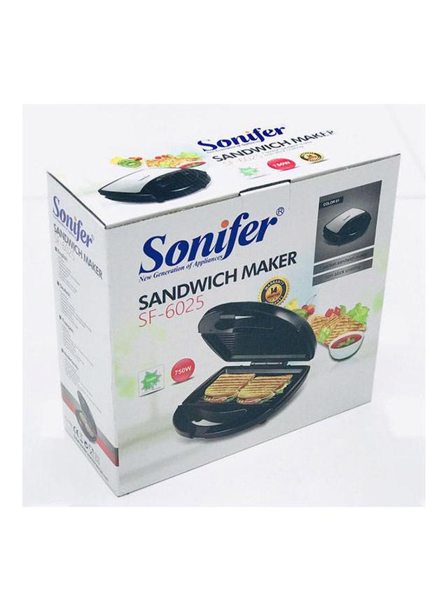 Sonifer Sandwich Maker 750 W SF 6025 Black/White - SW1hZ2U6MjU2NjQx