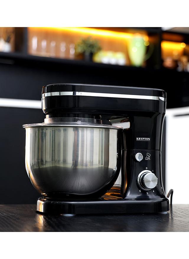 Krypton Electric Hand & Stand Mixer 5L Stainless Steel Mixing Bowl For Bread & Dough With 6 Speed Control KNSM6229 Black/Silver