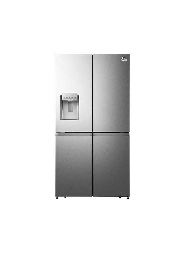 evvoli French Door Refrigerator With Ice maker And Water Dispenser 585 l 441000 W EVRFH F585HSS Silver - SW1hZ2U6MjM3OTg3