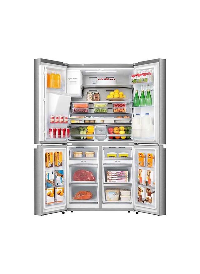 evvoli French Door Refrigerator With Ice maker And Water Dispenser 585 l 441000 W EVRFH F585HSS Silver - SW1hZ2U6MjM3OTg5