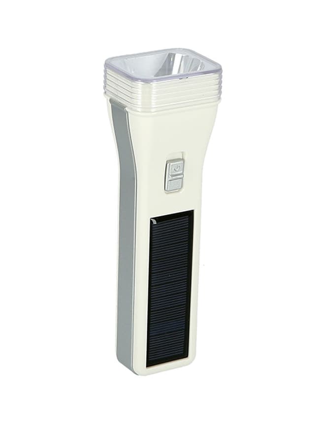 Krypton Led Rechargeable Flashlight With Solar Panel White/Black/Clear