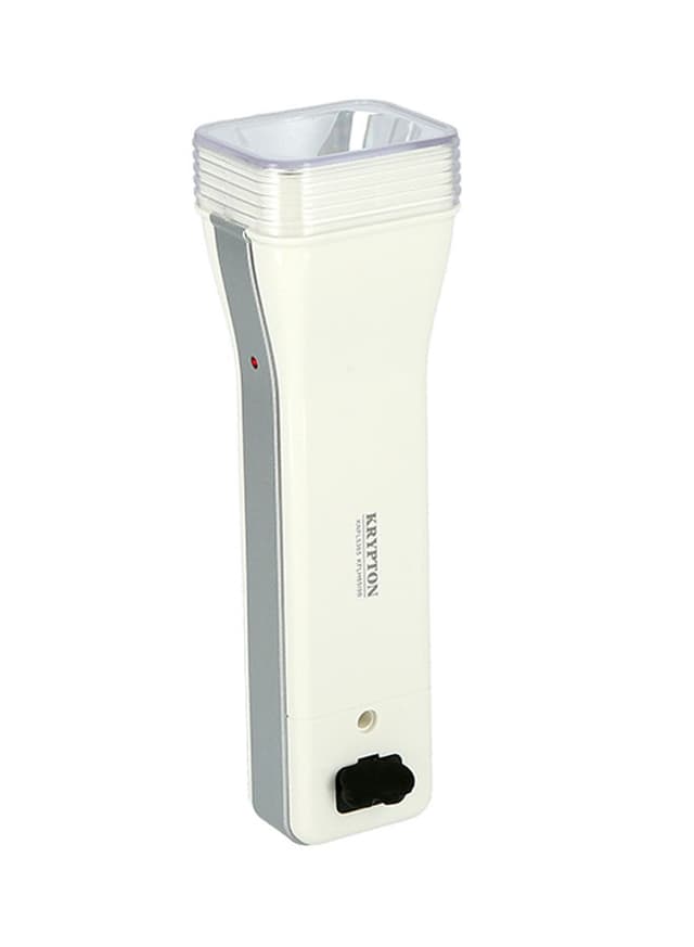 Krypton Led Rechargeable Flashlight With Solar Panel White/Black/Clear