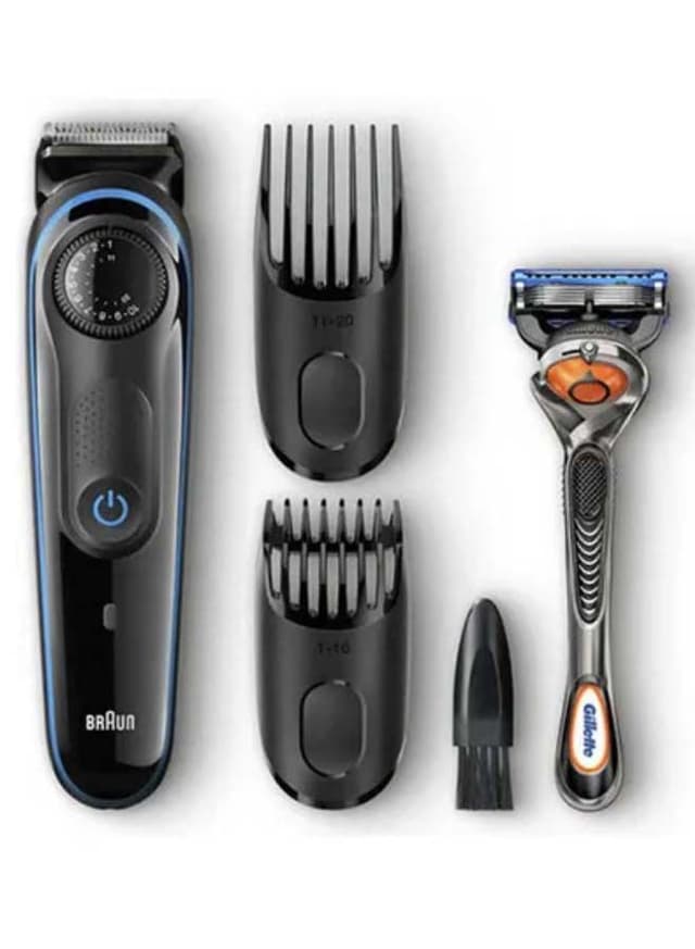 Braun BT3040 Beard Trimmer For Men With 2 Combs And Free Gillette Fusion ProGlide Razor Black