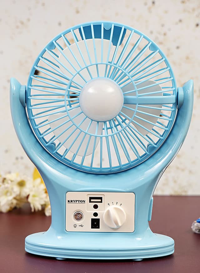 مروحة صغيرة متنقلة - KRYPTON - Plastic Fan LED Lantern - 2.4W
