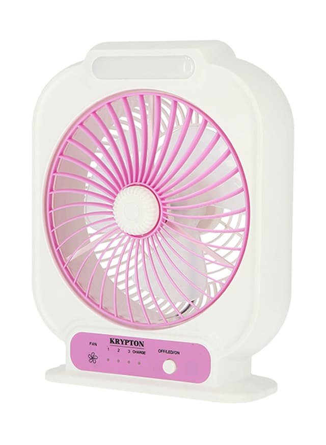 Krypton 8 inch Rechargeable Powerful Table Fan With LED Night Light 900 g 45 W KNF222 White