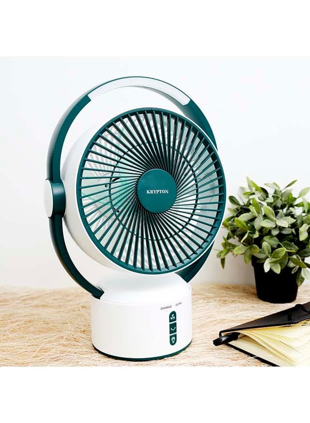 مروحة قابلة للشحن 3600 مللي أمبير 35 واط كريبيتون Krypton 35Watt 3600mAh Rechargeable Table Fan