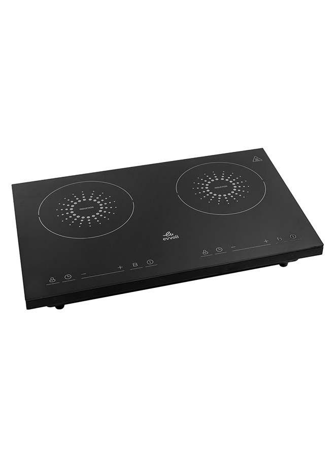 evvoli Induction Hob 2 Burners 3500W Soft Touch Control With 9 Stage Power Setting EVKA IH201B Black