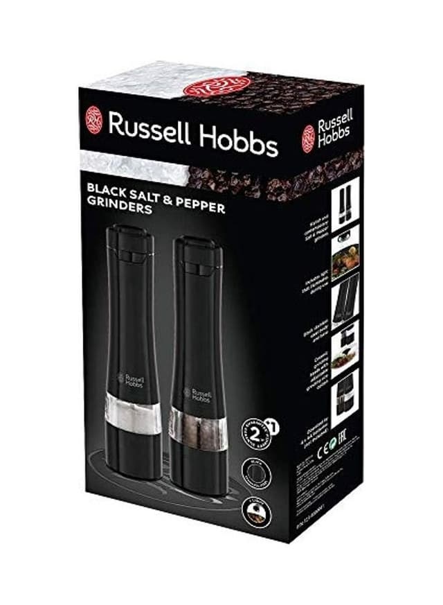 Russell Hobbs 2 Piece Electric Salt And Pepper Grinder Set Black