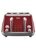 حماصة توست بقوة 1800 واط  4 شرائح أحمر ديلونجي De'Longhi Red 4 Slice 1800 W Toaster