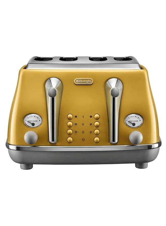 Delonghi Icona Capitals 4 Slice Toaster 0 W CTOC4003.Y Yellow