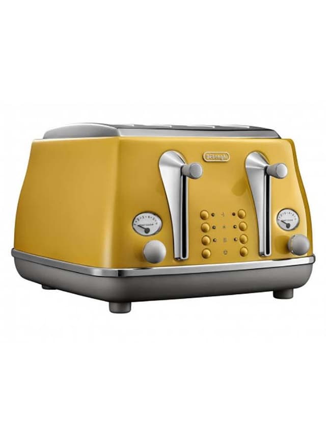 Delonghi Icona Capitals 4 Slice Toaster 0 W CTOC4003.Y Yellow