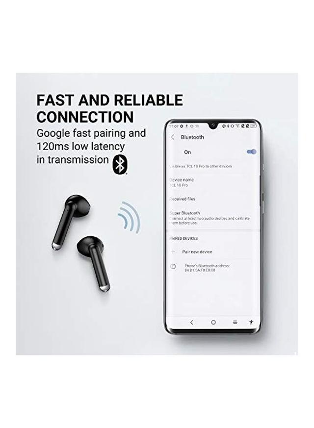 TCL Bluetooth In Ear True Wireless Headphones With Case Black