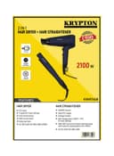 Krypton Portable 2 In 1 Hair Dryer & Hair Straightener Black - 145447