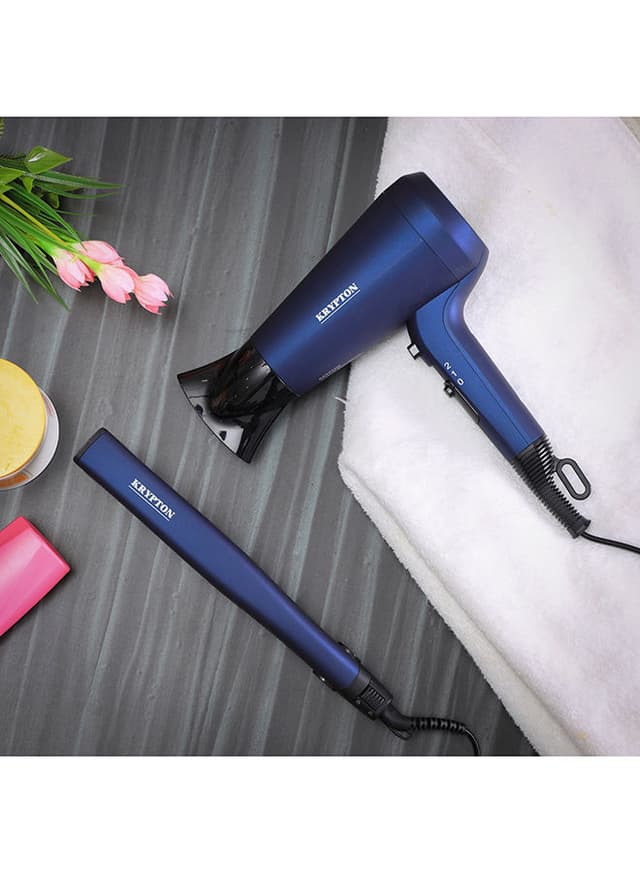 Krypton Portable 2 In 1 Hair Dryer & Hair Straightener Black - 145448