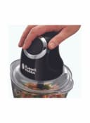Russell Hobbs Desire Matte Black Electric Mini Chopper With Capacity Glass Bowl 200 kW 24662 Black