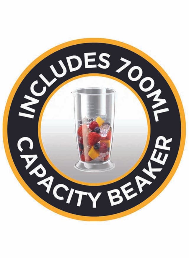 Russell Hobbs Desire Matte Black 2 Speed 3 In 1 Hand Blender Electric Whisk And Vegetable Chopper Attachments 500 kW 24702 Black