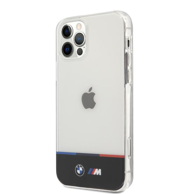 BMW M PC/TPU Black Stripes Hard Case for iPhone 12 Pro Max (6.7") - Transparent - SW1hZ2U6MzE4NTI4