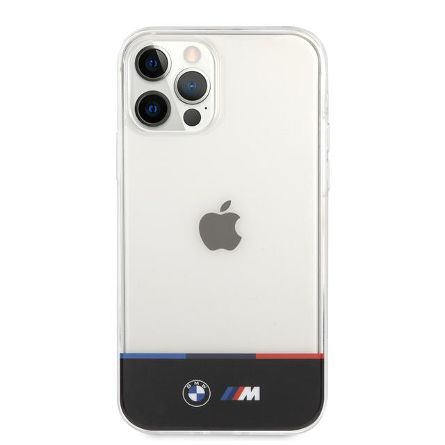 BMW M PC/TPU Black Stripes Hard Case for iPhone 12 Pro Max (6.7") - Transparent - SW1hZ2U6MzE4NTMw