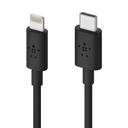 كيبل شحن لون أسود لأجهزة آبل Belkin Boost Charge USB-C Cable with Lightning Connector MFI - SW1hZ2U6MzE3NDMx