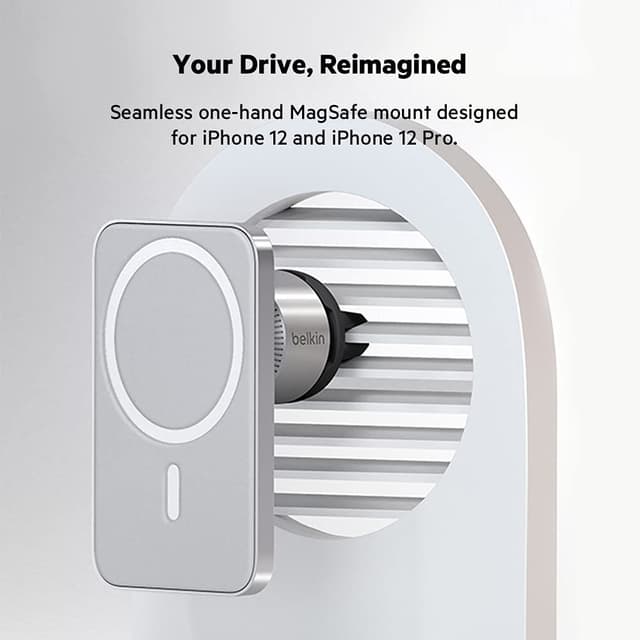 شاحن موبايل للسيارة لا سلكي Belkin Car Vent Mount Pro with Magsafe