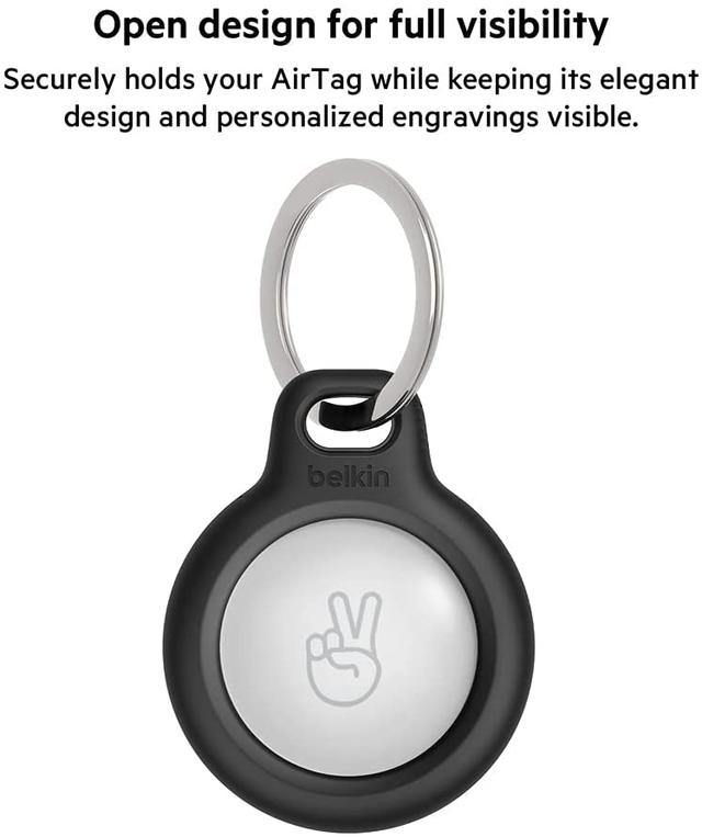 علاقة مفاتيح آبل لون أسود Belkin Secure Holder with Key Ring for Apple Airtag - SW1hZ2U6MzE3Mzk1