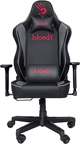 Bloody Gaming Chair, Ergonomic Backrest, High-Density Foam Cushion, 3D Adjustable Armrests, Class 4 Hydraulic Piston, Soft & Reliable Pillow