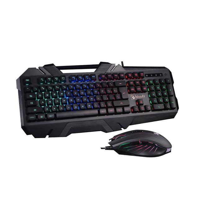 ماوس قيمنق سلكية مع كيبورد لون أسود Bloody Illuminate Gaming Desktop Mouse and Key Board (RGB) - SW1hZ2U6MzE4NjY2