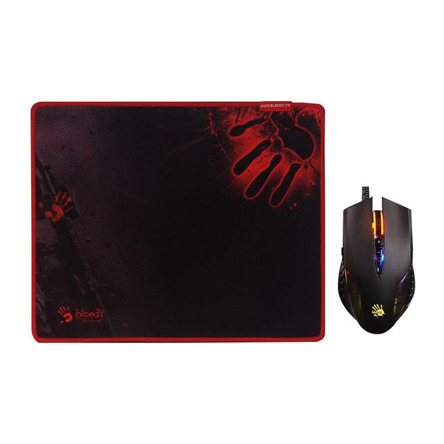 ماوس قيمنق سلكية مع ماوس باد لون أسود و أحمر Bloody Neon X`Glide Gaming Mouse and Mouse Pad Bundle - SW1hZ2U6MzA3ODIx