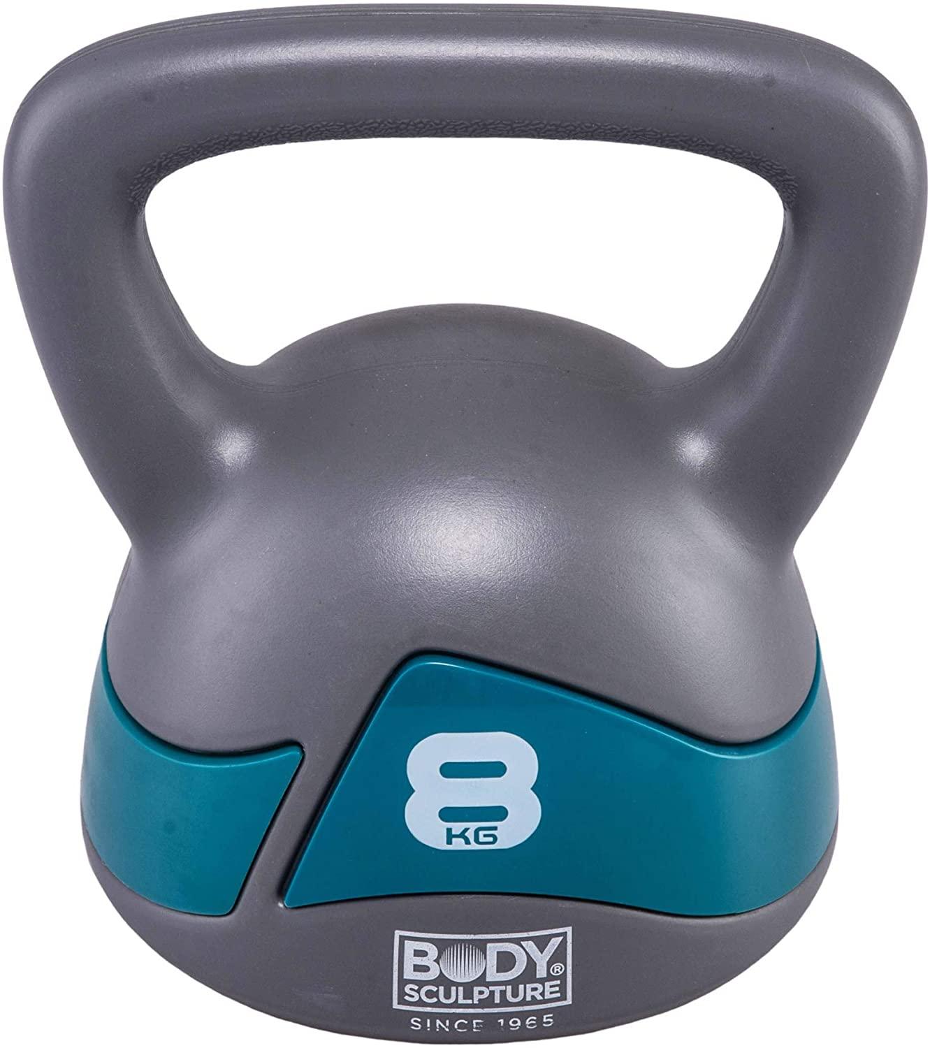 Body Sculpture 8kgs GRY/GRN Soft Iron Kettlebell