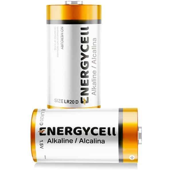 ENERGYCELL LR20 D-SIZE 1.5V ALKALINE BATTERY (PACK OF 2)