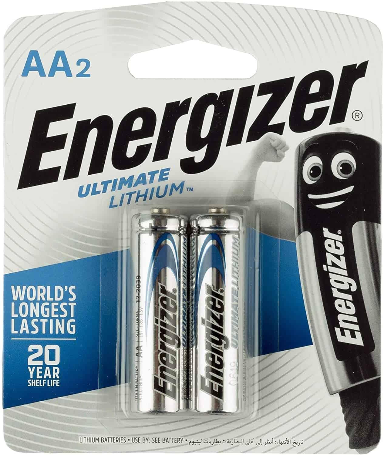 Energizer Ultimate Lithium 1.5V AA Batteries, 2 Pieces