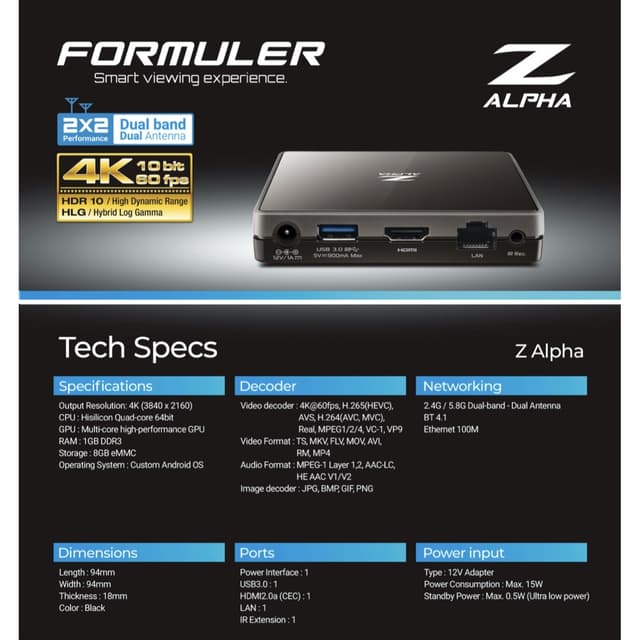 Formuler 4K UHD Media Streamer