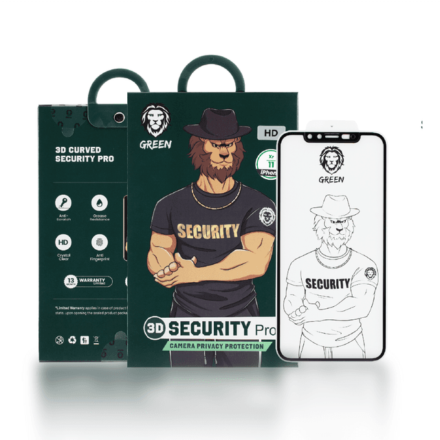 Green Lion Green 3D Security Pro HD Glass Screen Protector for iPhone 11 Pro Max - Black - SW1hZ2U6MzE1MjU5