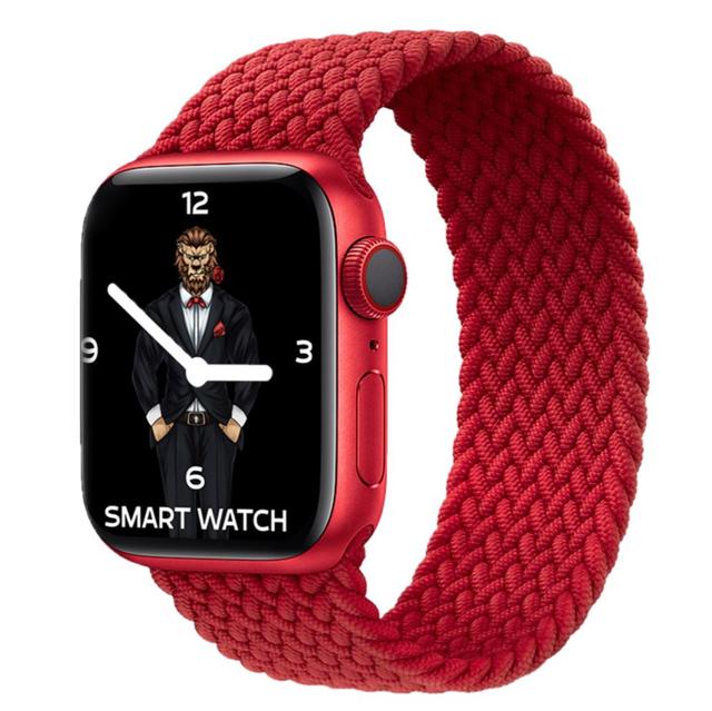 Green Lion Green Braided Solo Loop Strap for Apple Watch 40mm - Red - SW1hZ2U6MzE1NTQ5