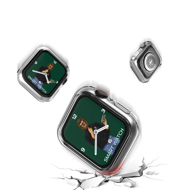 كفر ساعة ابل (  مع لصقة حماية الشاشة ) - شفاف Green - Guard Pro TPU Case with Glass for Apple Watch 40MM - SW1hZ2U6MzEzMDk0