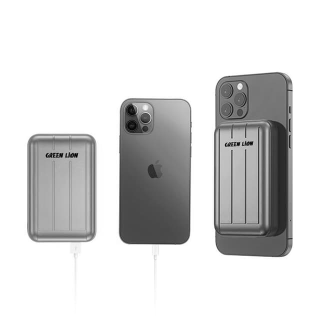 باور بانك بقوة 10000 مللي أمبير ( ماج سيف ) - أسود Green - Magsafe Power Bank