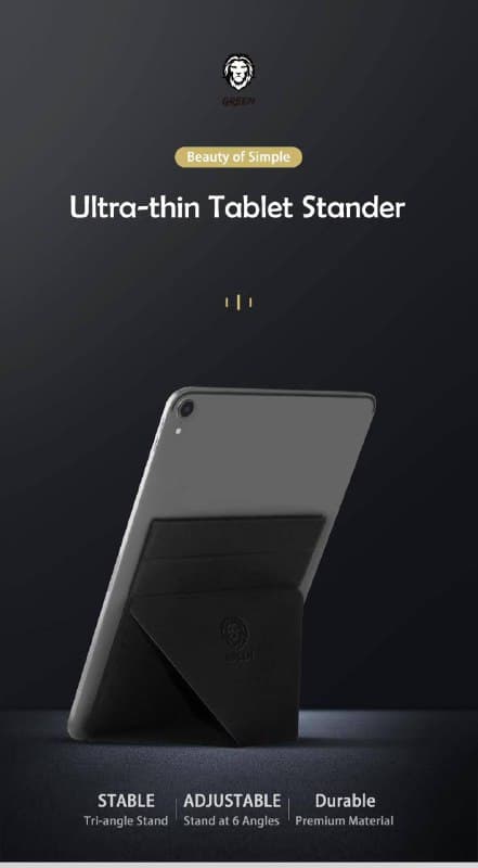 ستاند تابلت - أسود Green - Premium Leather Tablet Stand ( 9" - 12.9" )